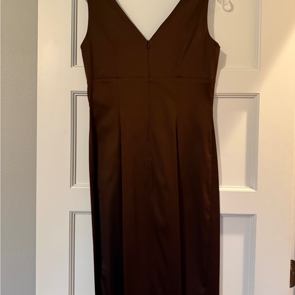 Donna Ricco Chocolate Brown Midi Dress